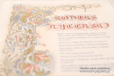 Kodeks rycerski -  Druki ozdobne na papierze czerpanym